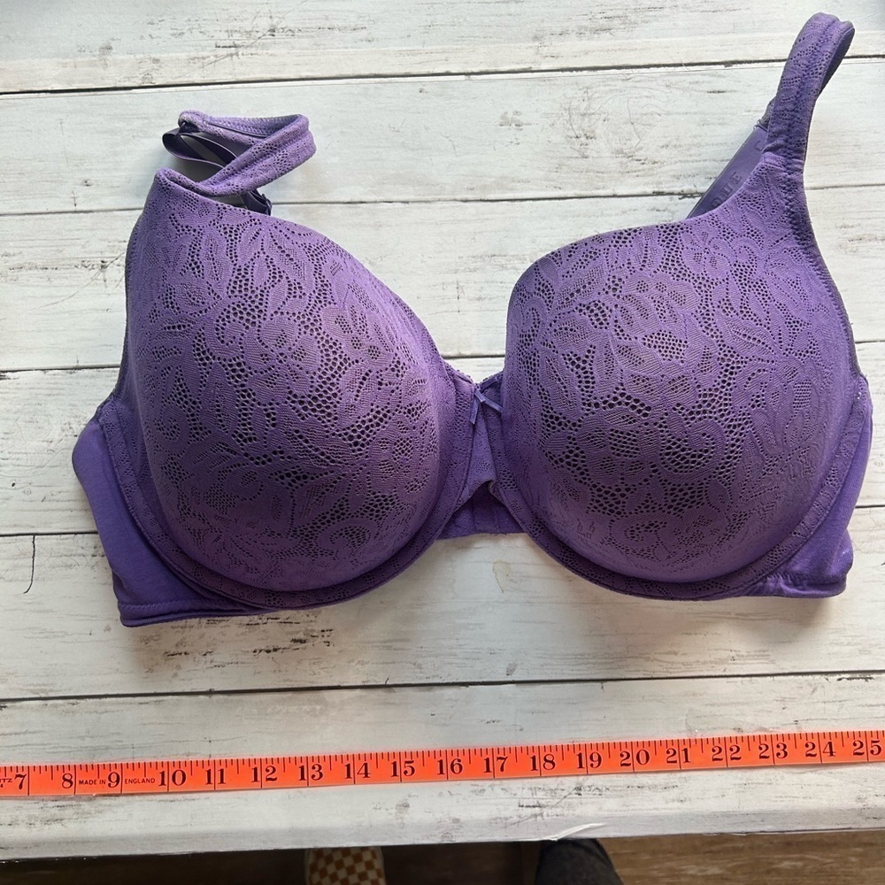 Cacique 42DDD purple wired, full coverage bra